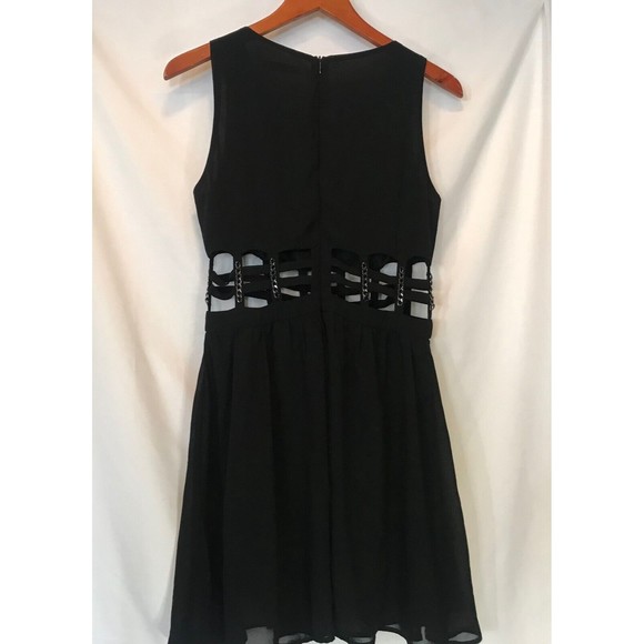 Xtaren Black Hollow Cutout Chain Waist Mini Dress size M - Picture 6 of 7